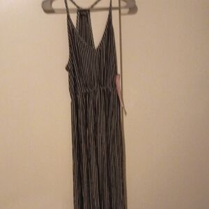 Black and White Striped Maternity Maxi Dress But Can Be Worn As A Regular Dress